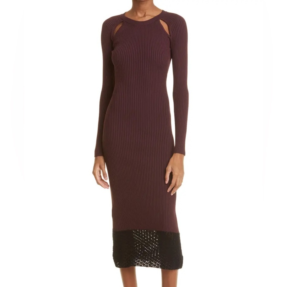 STAUD Mulholland Cutout Detail Long Sleeve Dress - Picture 1 of 5